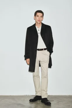 Abrigo camisero lana