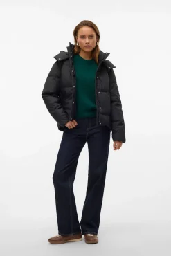 Abrigo corto acolchado encerado