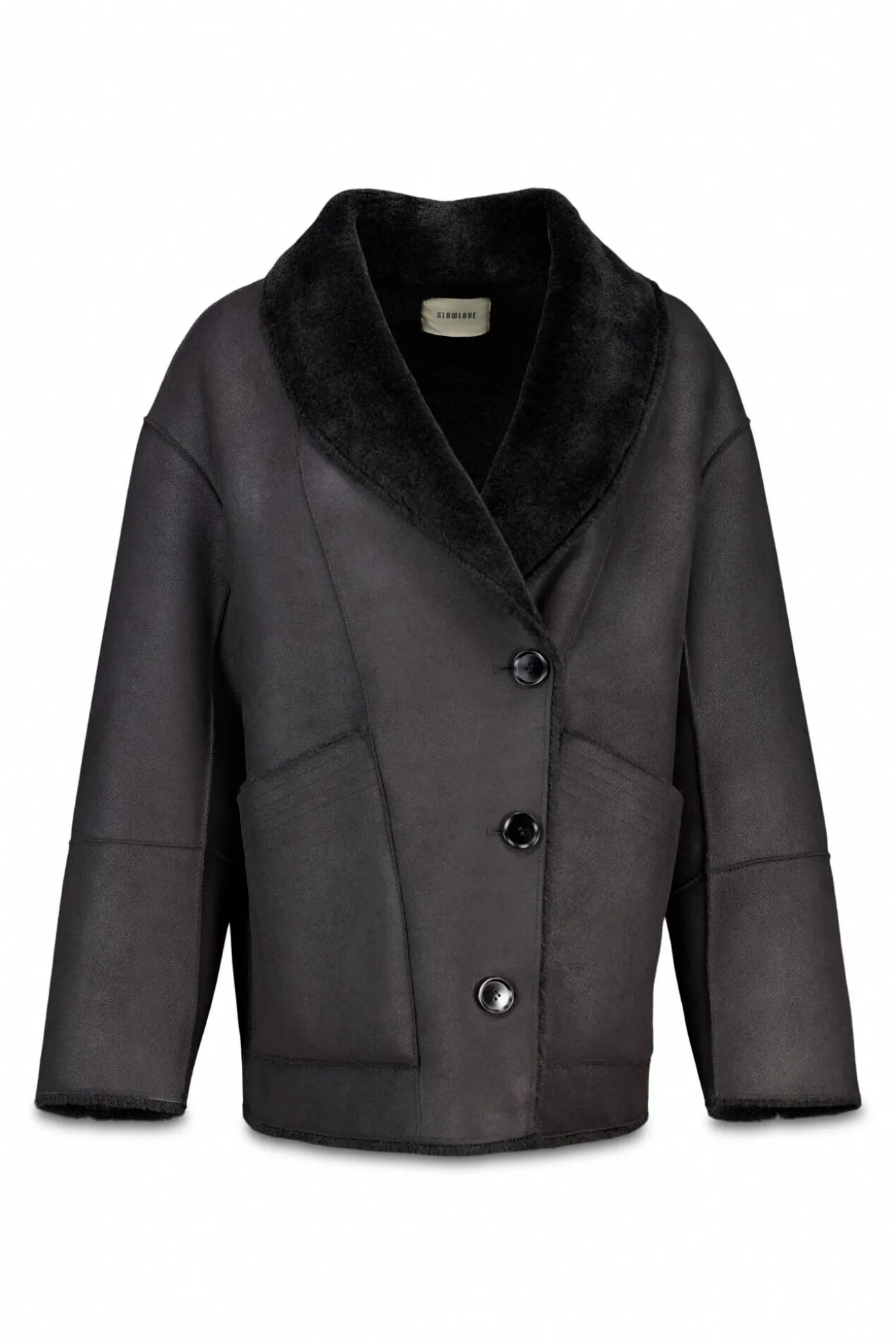 Abrigo corto efecto doble faz