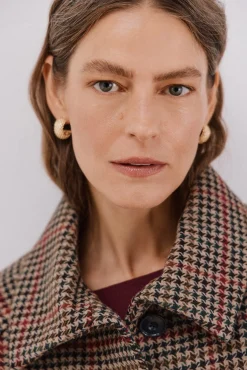 Abrigo corto tejido cuadros