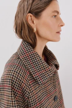 Abrigo corto tejido cuadros