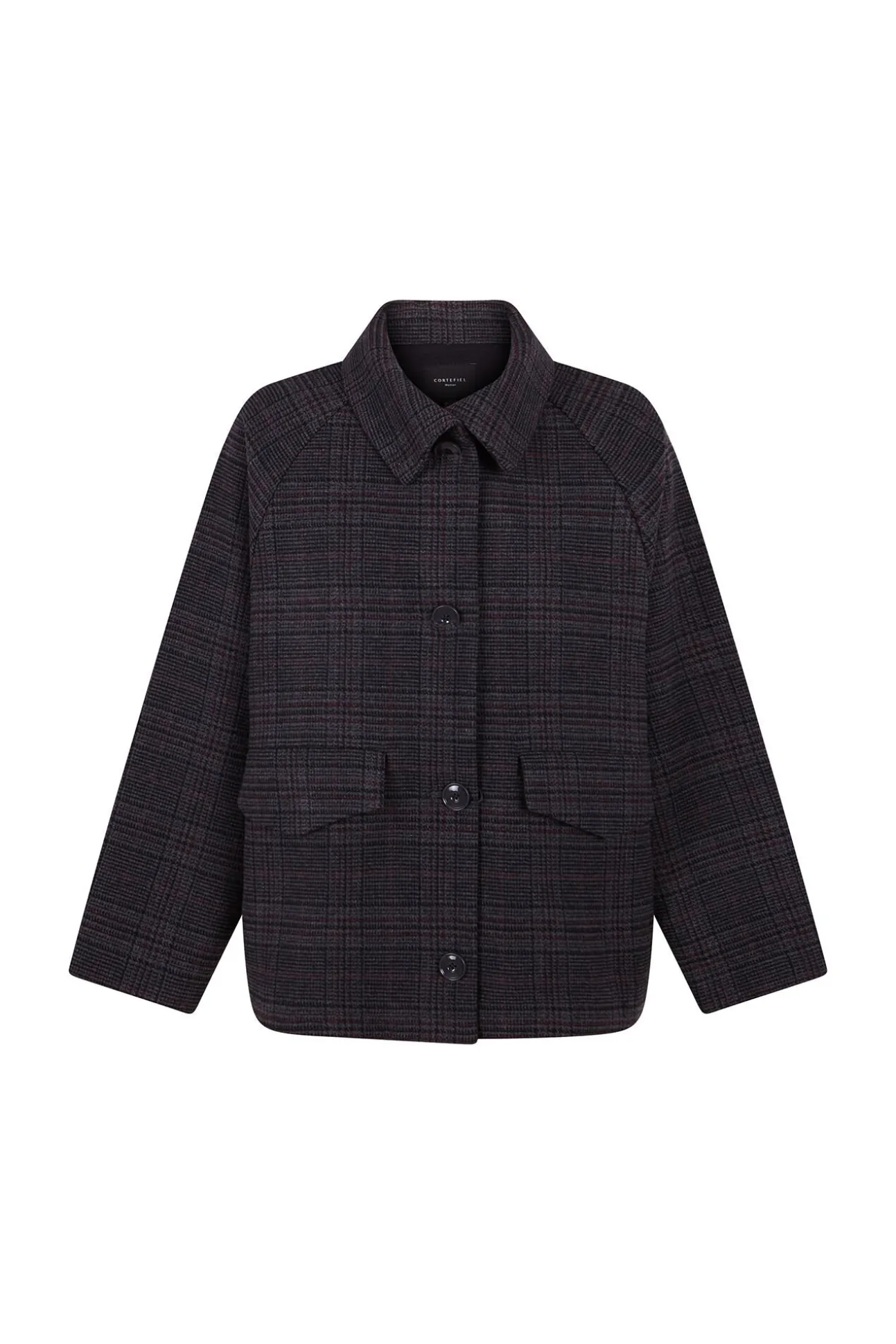 Abrigo corto tejido cuadros