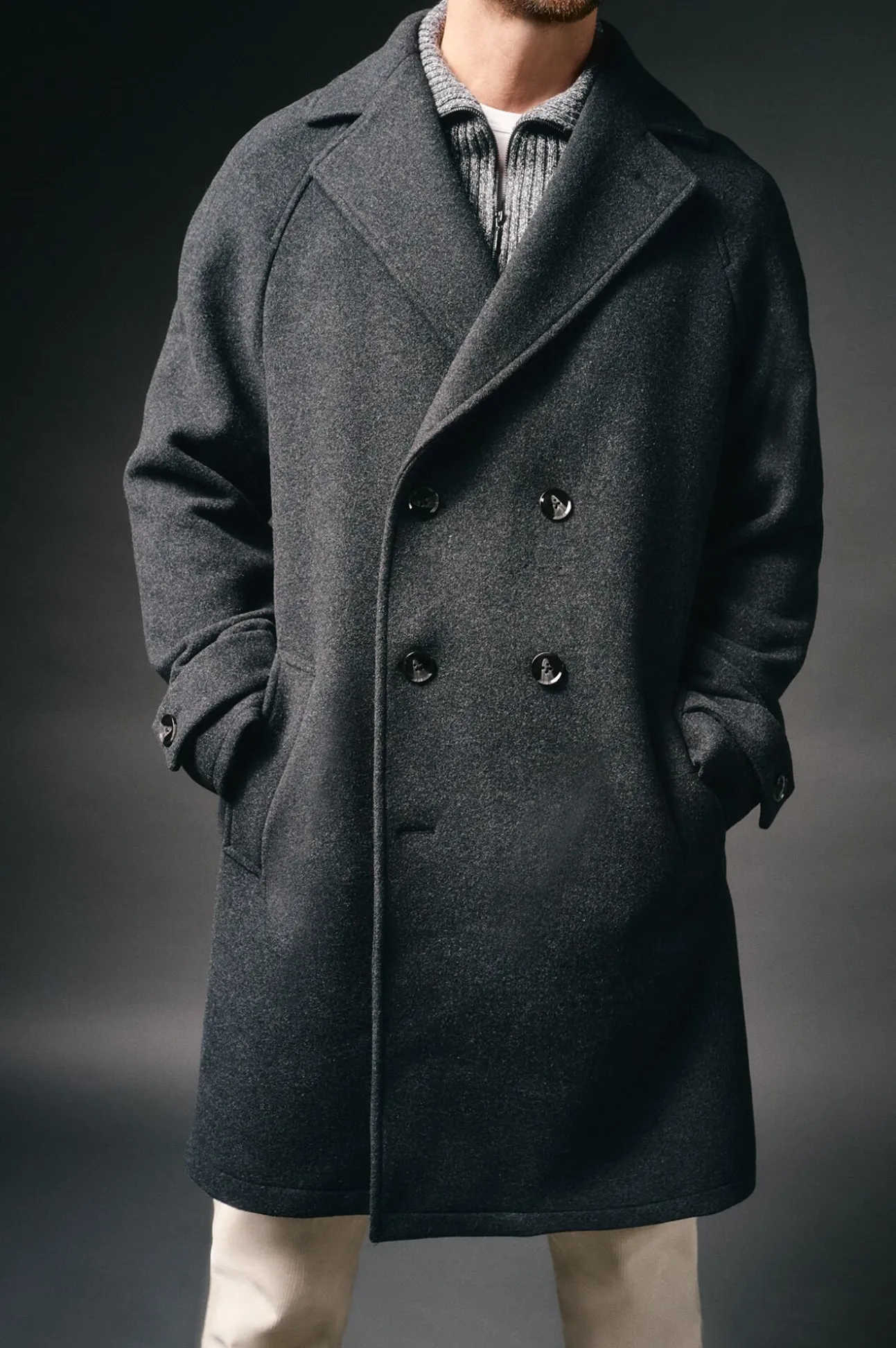 Abrigo cruzado de lana