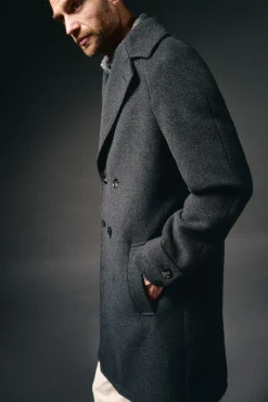 Abrigo cruzado de lana