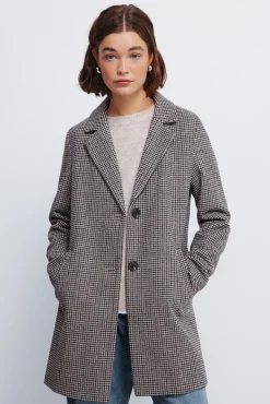 Abrigo cuadros cuello solapa