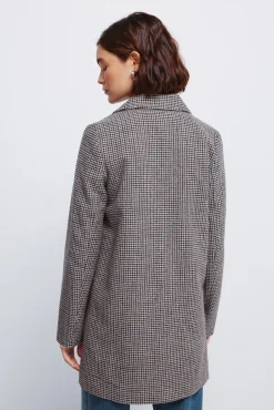 Abrigo cuadros cuello solapa