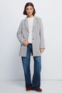 Abrigo cuadros cuello solapa