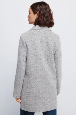 Abrigo cuadros cuello solapa