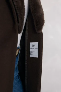 Abrigo cuello efecto pelo