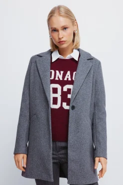 Abrigo cuello solapa tacto suave