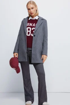 Abrigo cuello solapa tacto suave