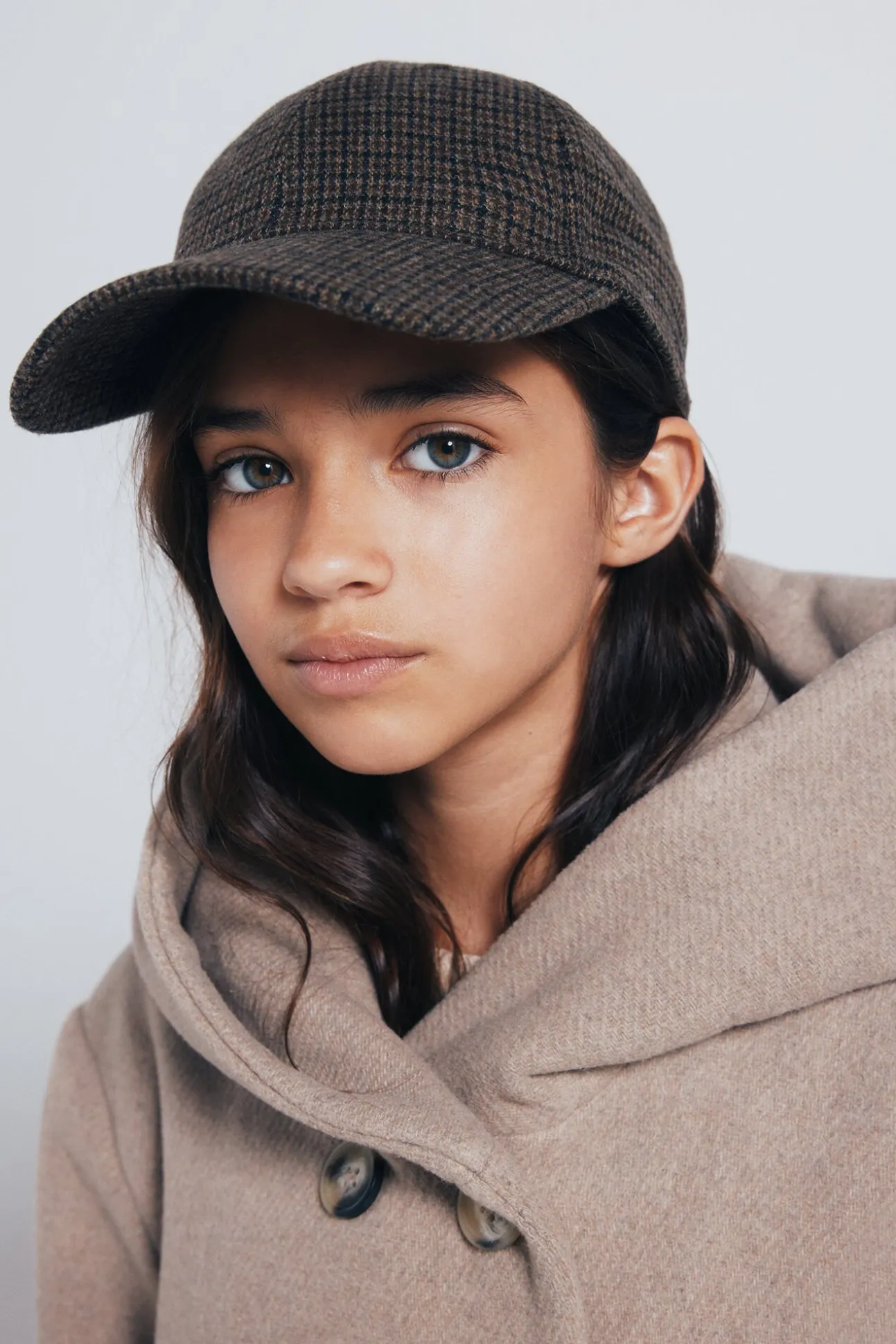 Abrigo de paño cruzado niña