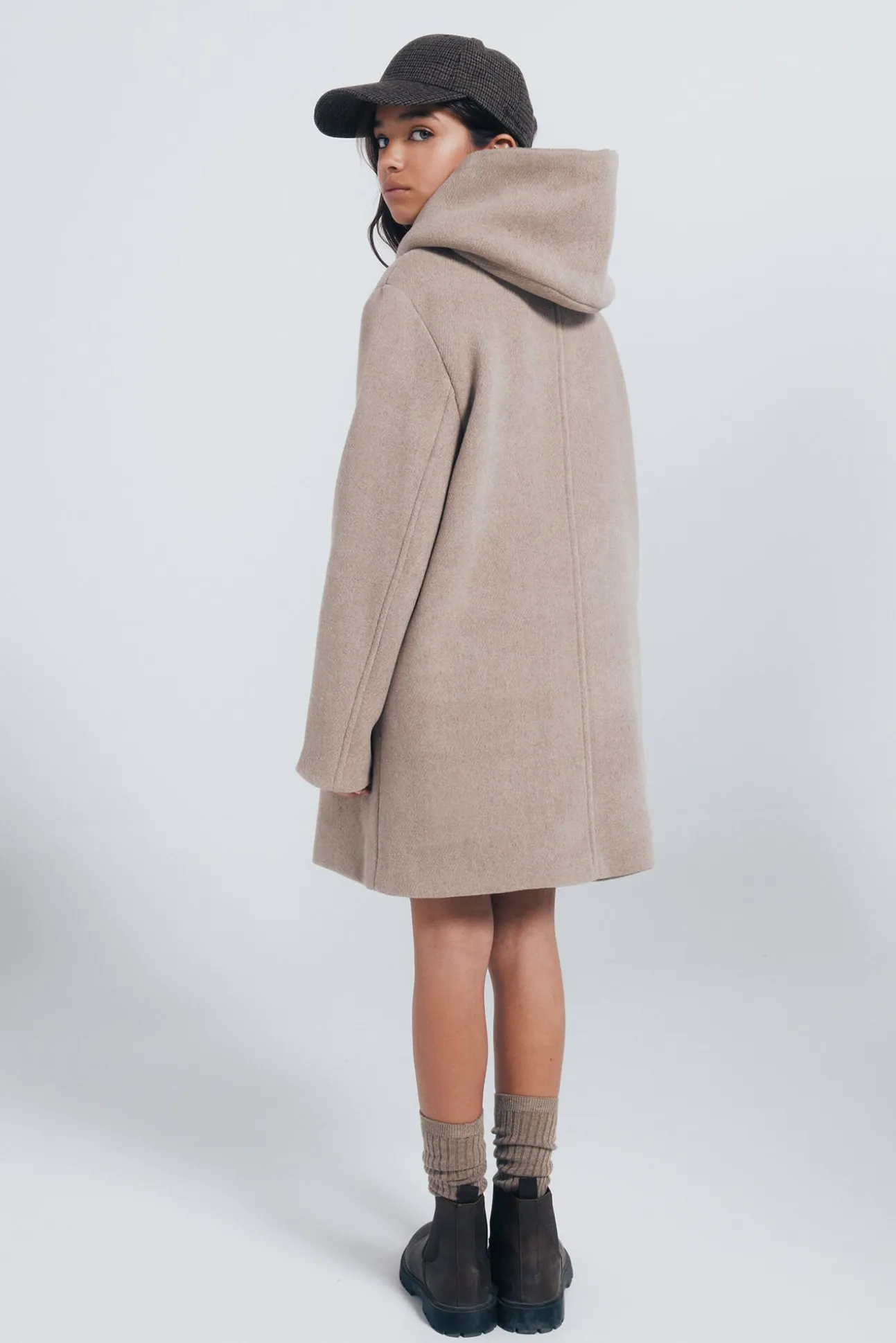 Abrigo de paño cruzado niña