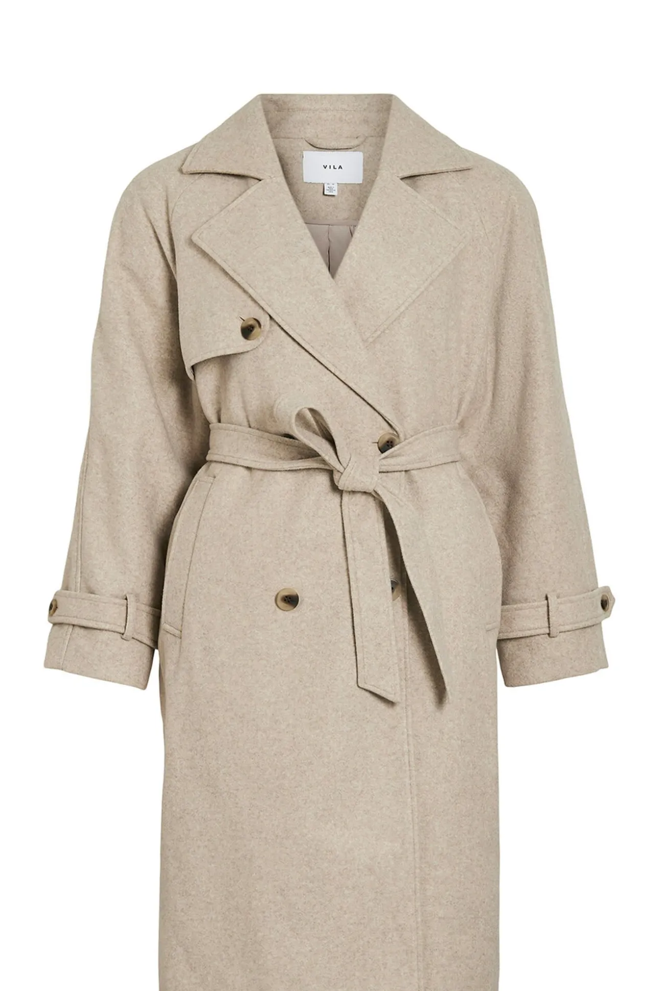 Abrigo de paño largo anudado