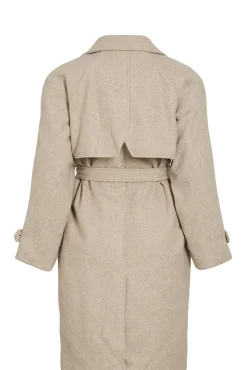 Abrigo de paño largo anudado