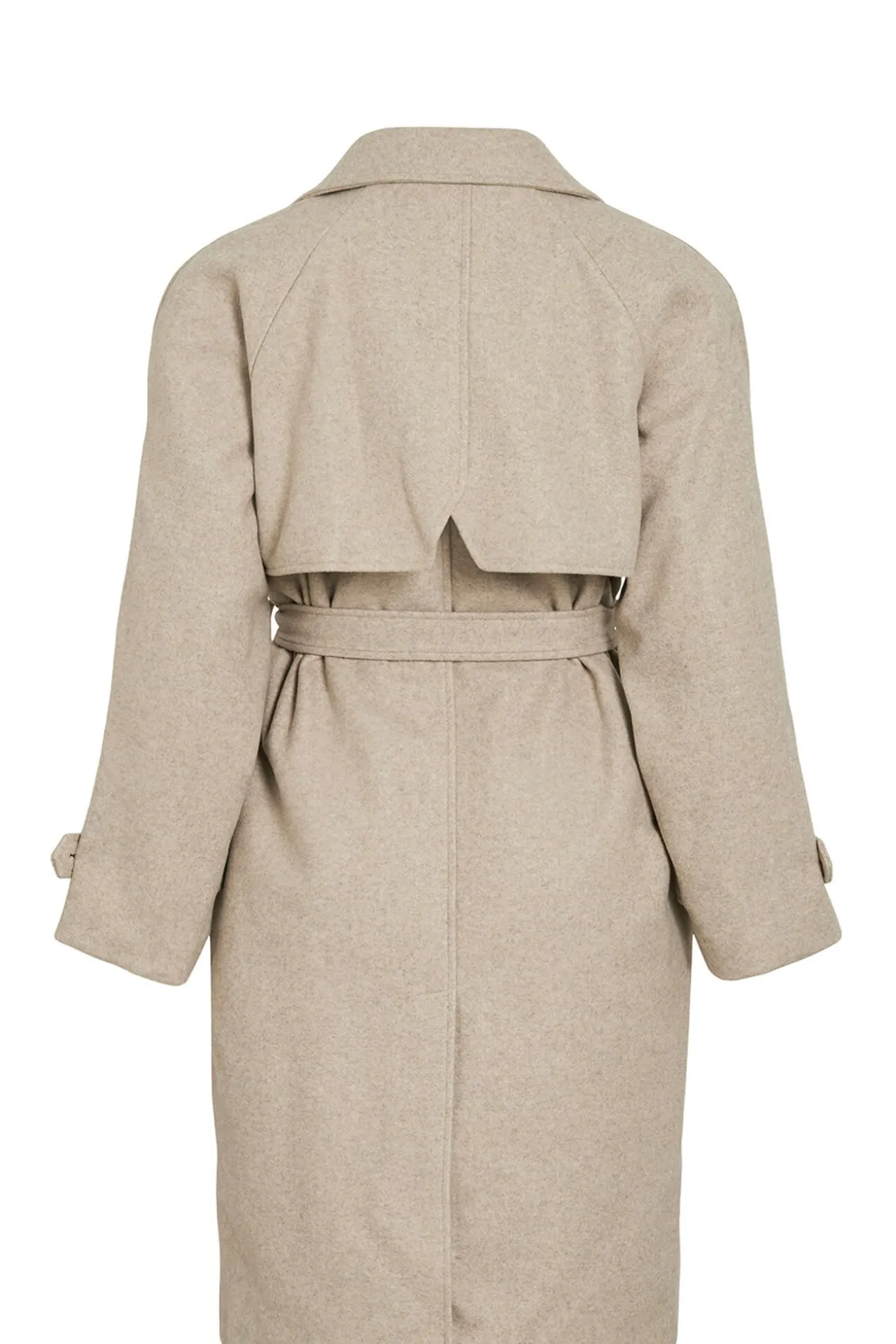 Abrigo de paño largo anudado