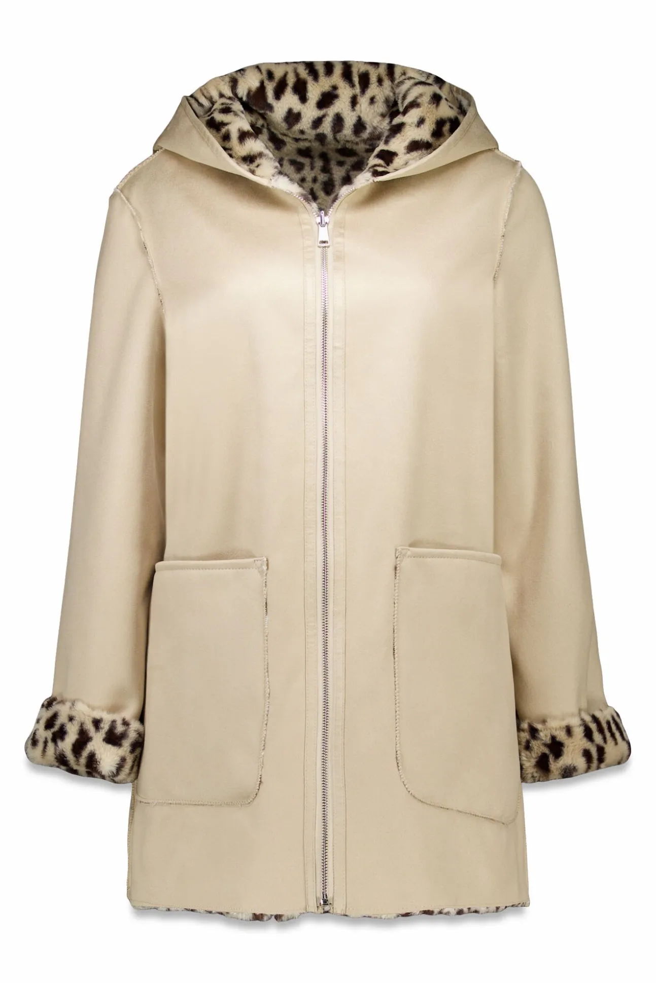 Abrigo efecto doble faz reversible