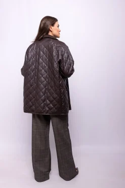 Abrigo efecto piel acolchado