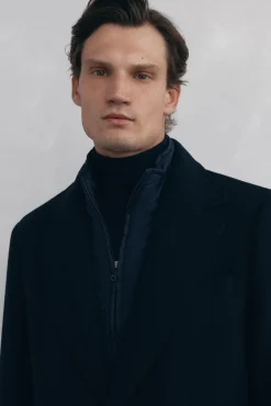 Abrigo espiga azul vistas desmontables