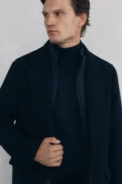 Abrigo espiga azul vistas desmontables