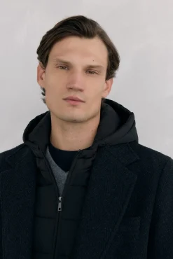 Abrigo espiga gris vistas desmontables