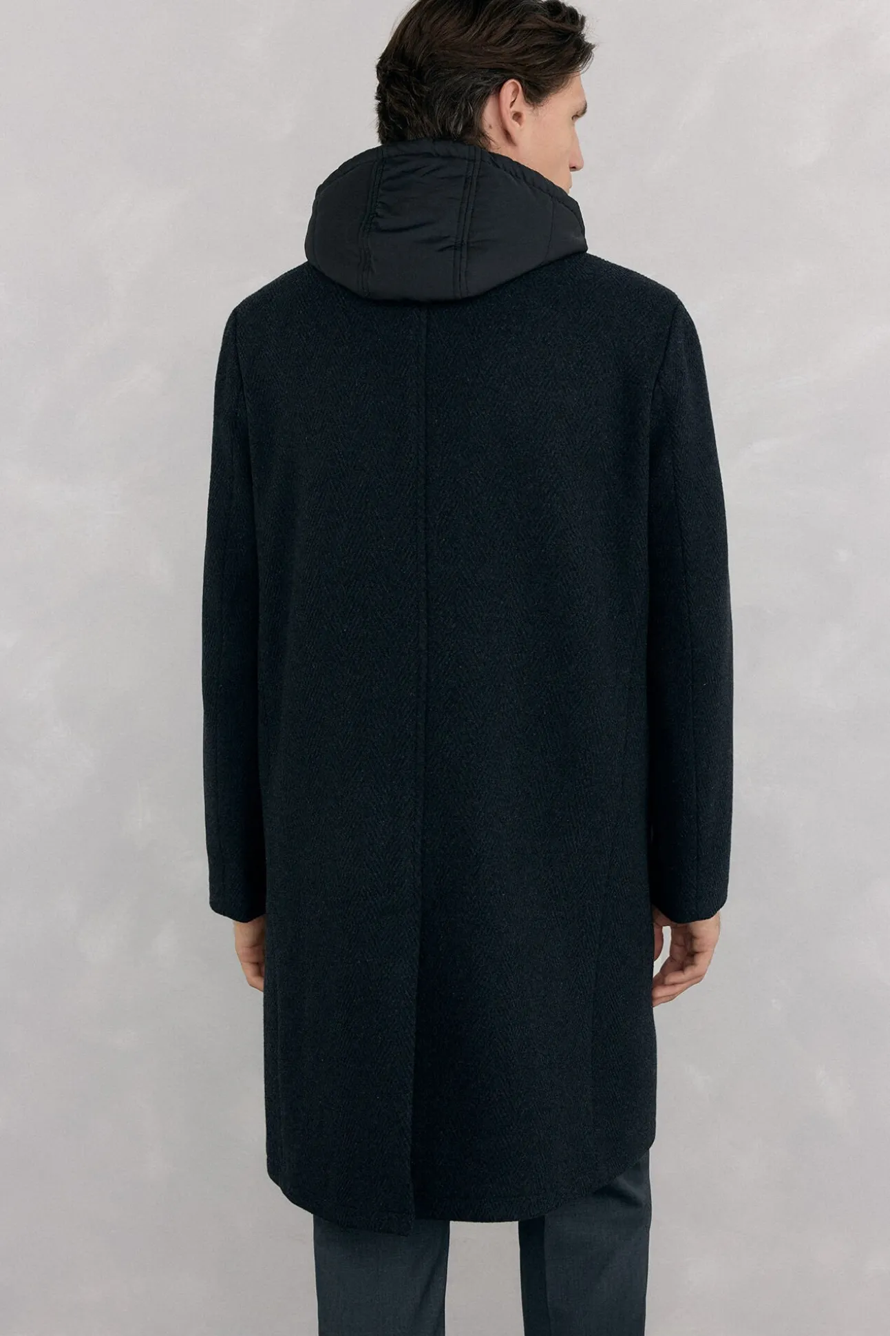 Abrigo espiga gris vistas desmontables