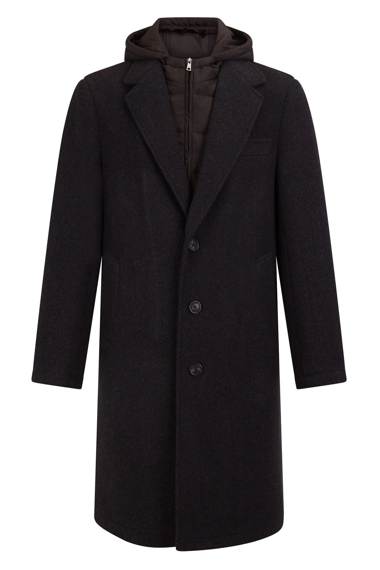 Abrigo espiga gris vistas desmontables