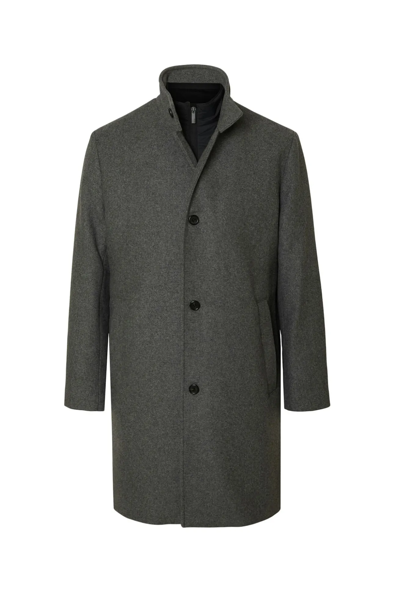 Abrigo lana cuello chimenea