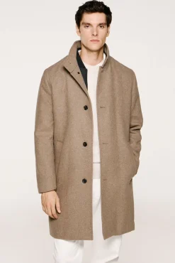 Abrigo lana cuello chimenea