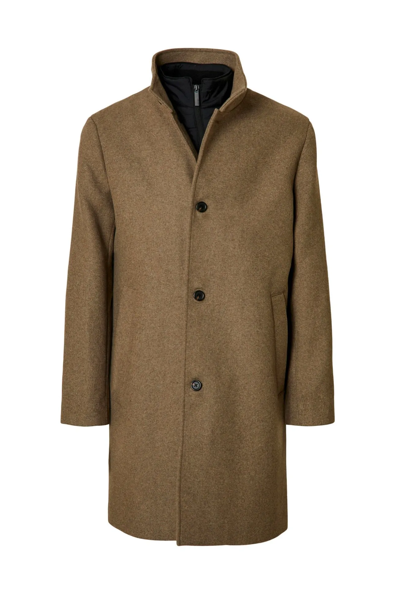 Abrigo lana cuello chimenea