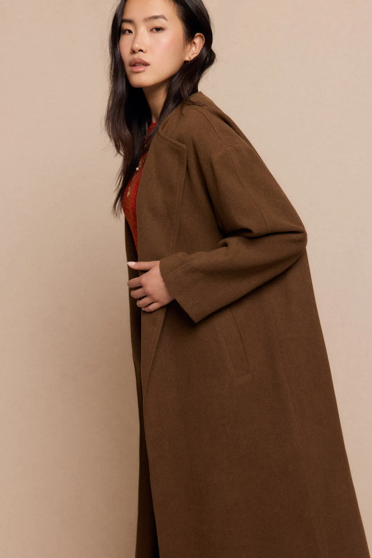 Abrigo largo bufanda