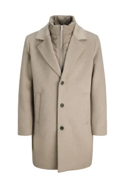 Abrigo largo con cierre combinado