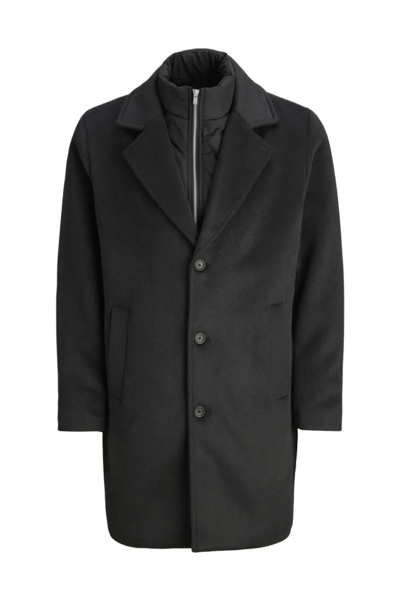 Abrigo largo con cierre combinado