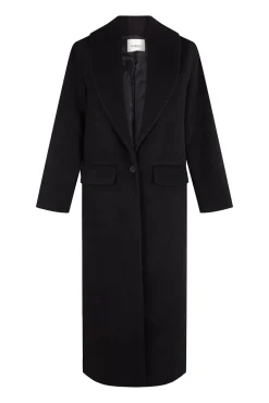 Abrigo largo con cuello esmoquín