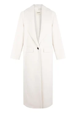 Abrigo largo con cuello esmoquín