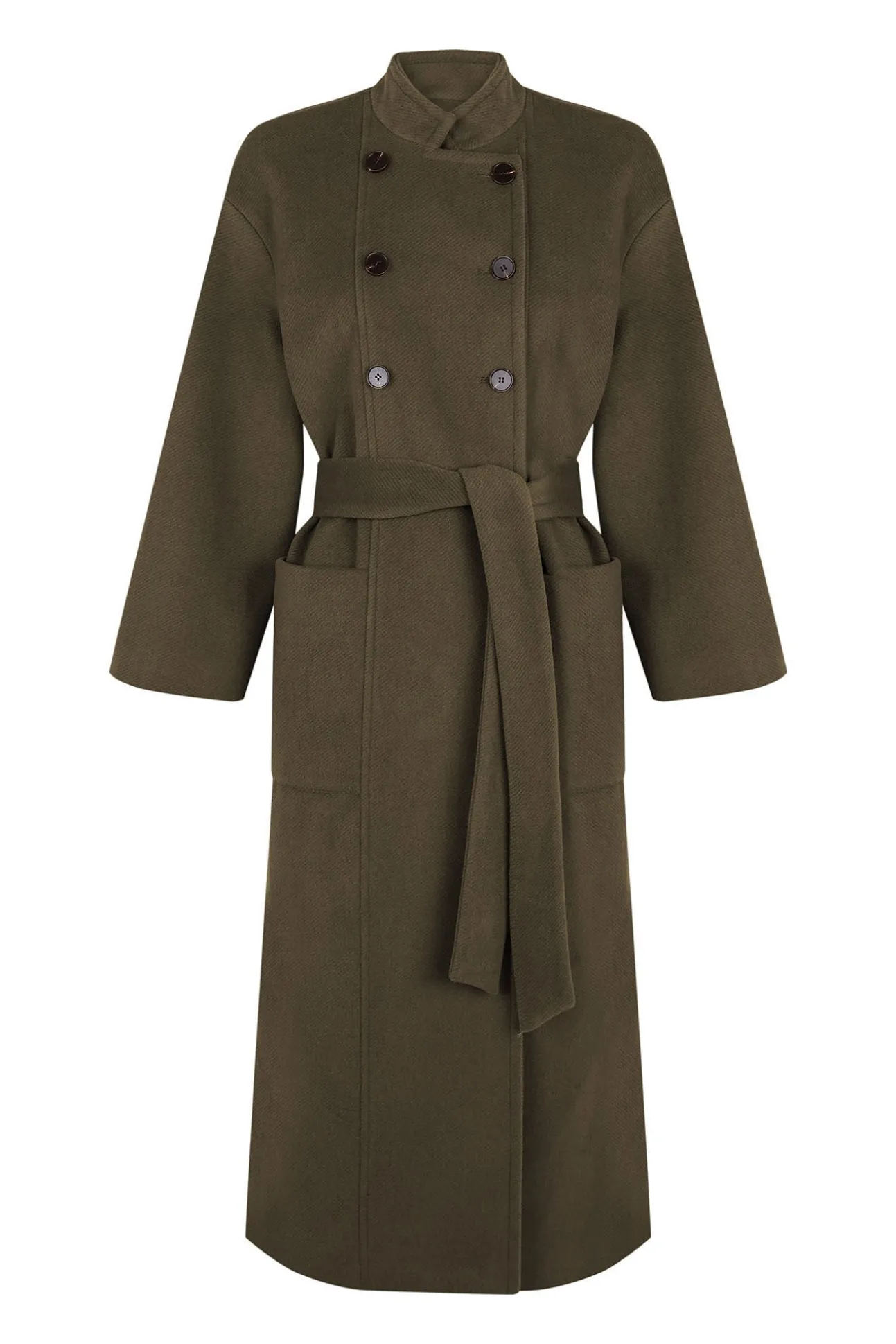Abrigo largo con doble botonadura