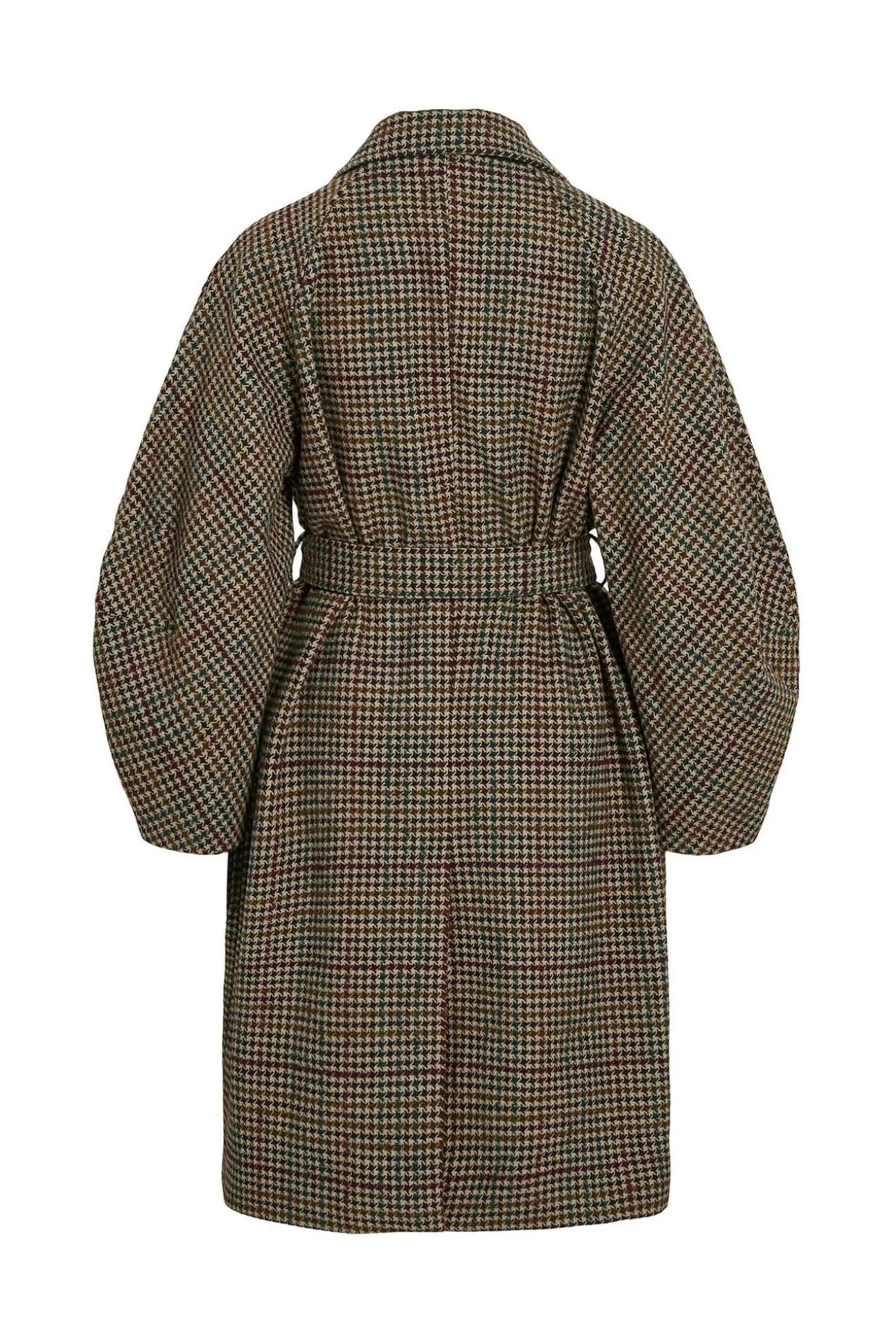 Abrigo largo de lana con cuadros