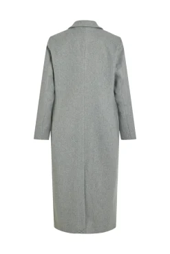 Abrigo largo de paño con solapas