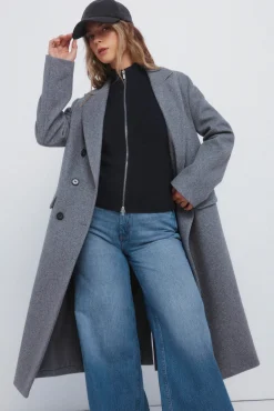 Abrigo largo doble abotonadura