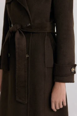 Abrigo largo paño tipo trench