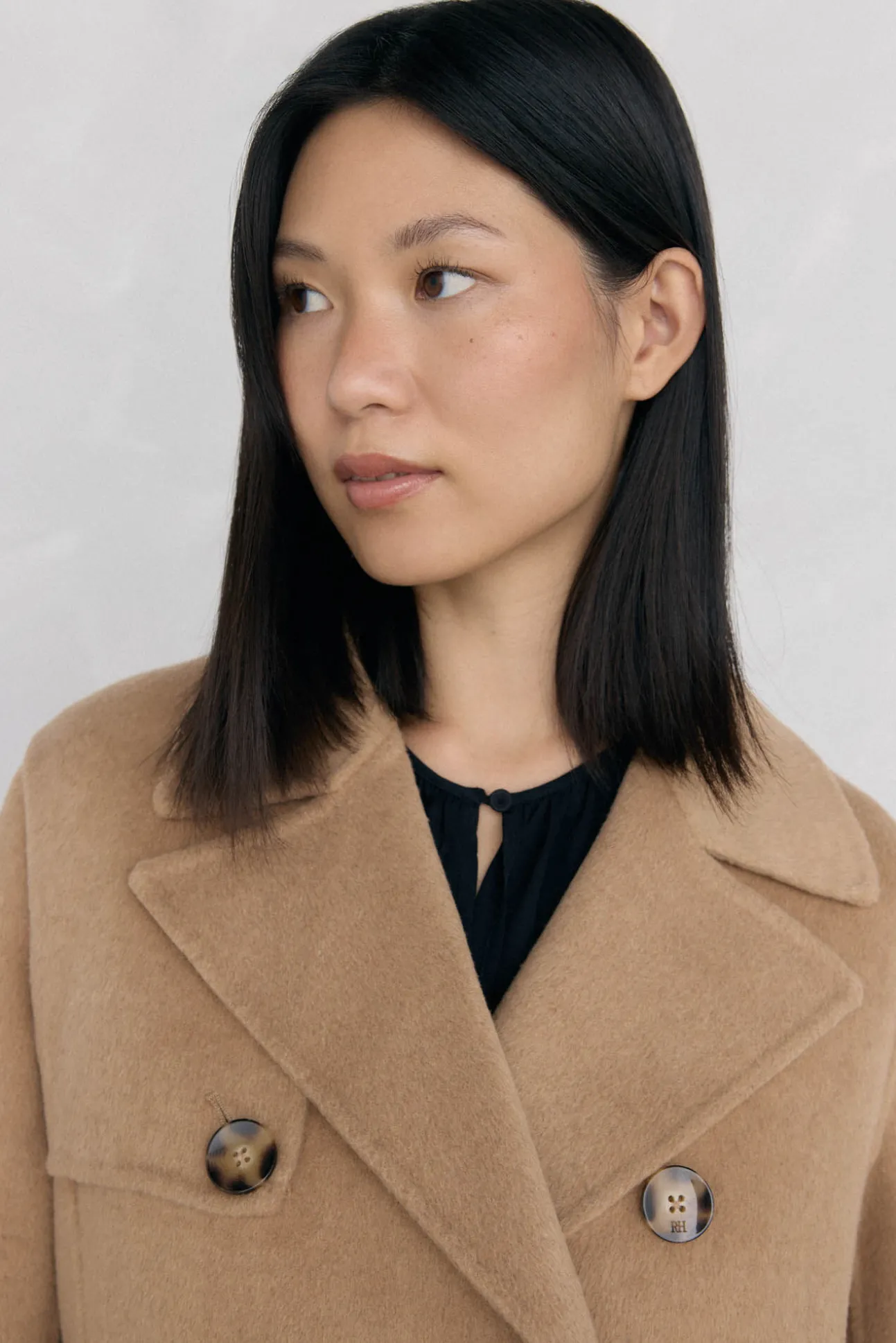 Abrigo largo paño tipo trench