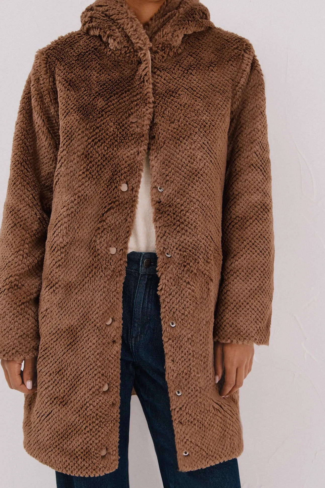 Abrigo largo reversible efecto pelo