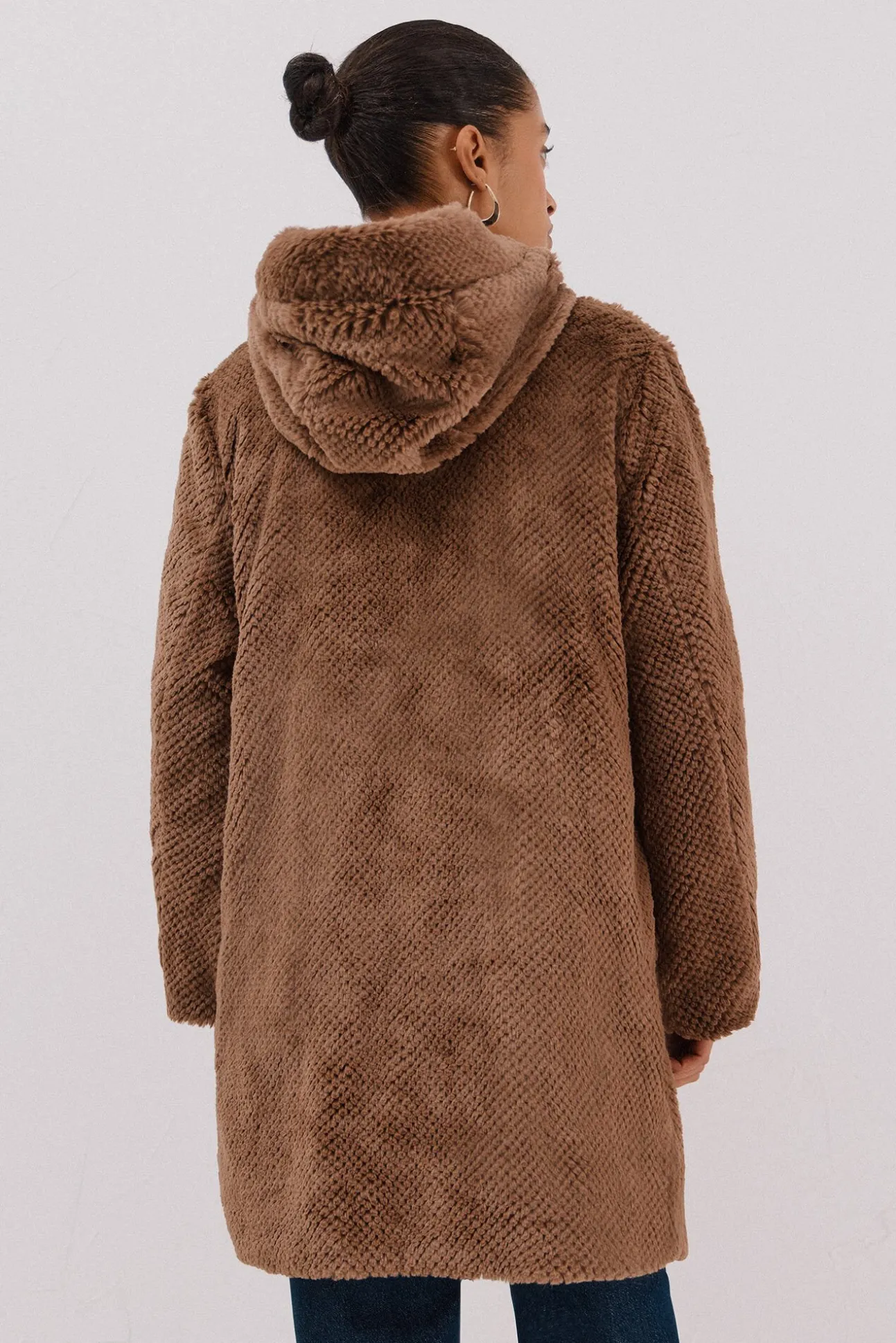 Abrigo largo reversible efecto pelo