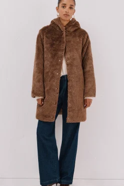 Abrigo largo reversible efecto pelo