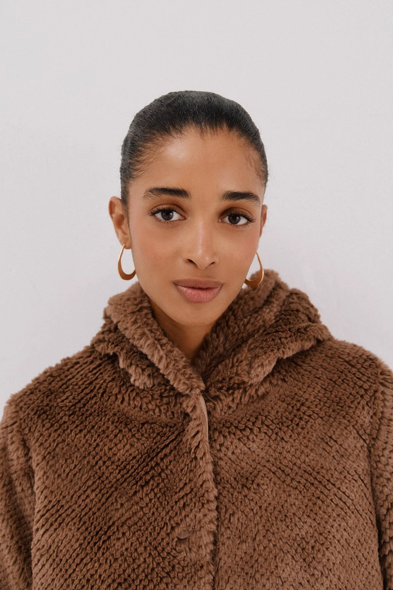 Abrigo largo reversible efecto pelo