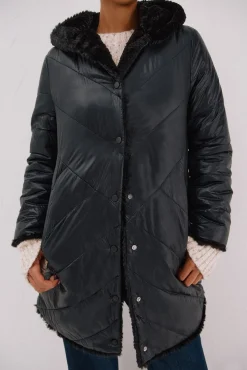 Abrigo largo reversible efecto pelo