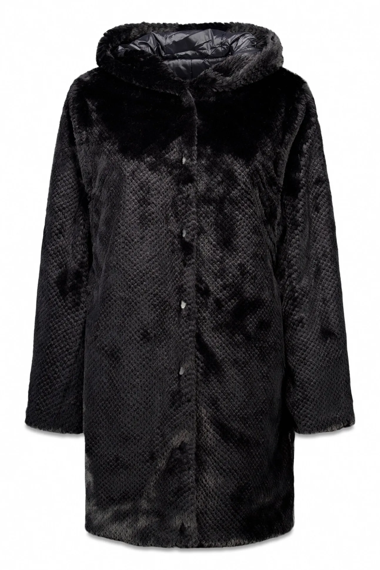 Abrigo largo reversible efecto pelo