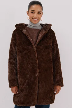 Abrigo largo reversible efecto pelo