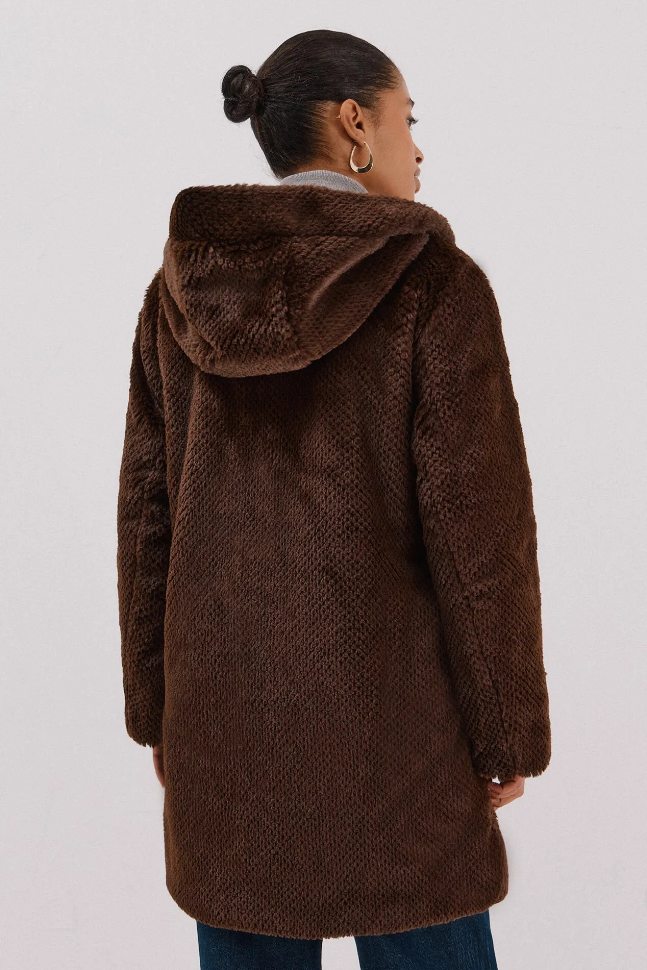 Abrigo largo reversible efecto pelo