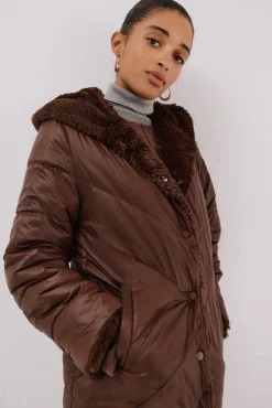 Abrigo largo reversible efecto pelo